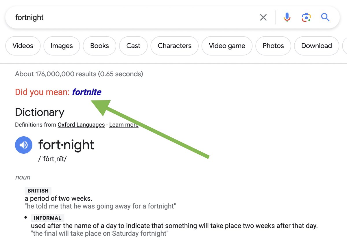 This made me laugh:

Double-checking that I was spelling "fortnight" correctly. 

We've come a long way.
