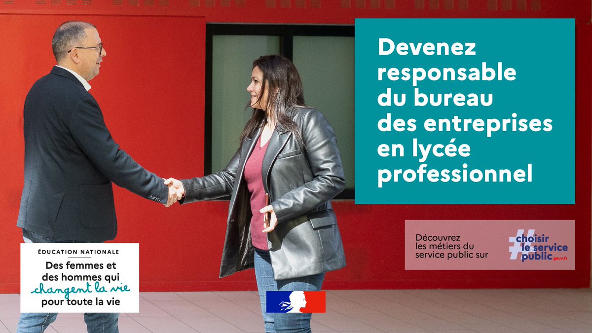 Devenez responsable du bureau des entreprises !
Vous avez :
✅Bac +3
✅Une expérience et appétence pour le développement de partenariats et l’inclusion des jeunes dans l'emploi
➡️Postes à pourvoir dans le 25, 39, 70, 90
En savoir + : ac-besancon.fr/recrutement-bu…