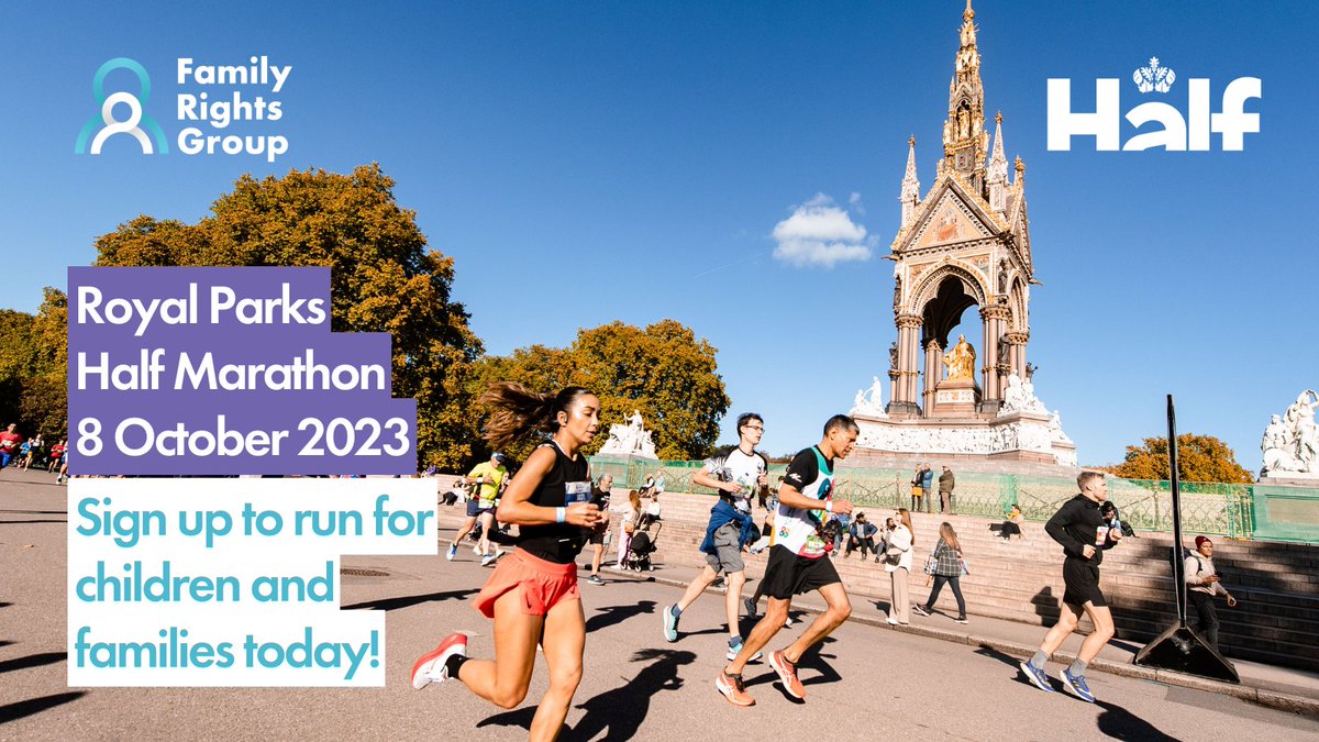 🚨LAST CHANCE to run @RoyalParksHalf for Family Rights Group 🚨 If you want to join us for this scenic London half marathon in October, get in touch this week at the link below. Only a few spaces remaining. 👇 frg.org.uk/events/the-roy… #charitytuesday
