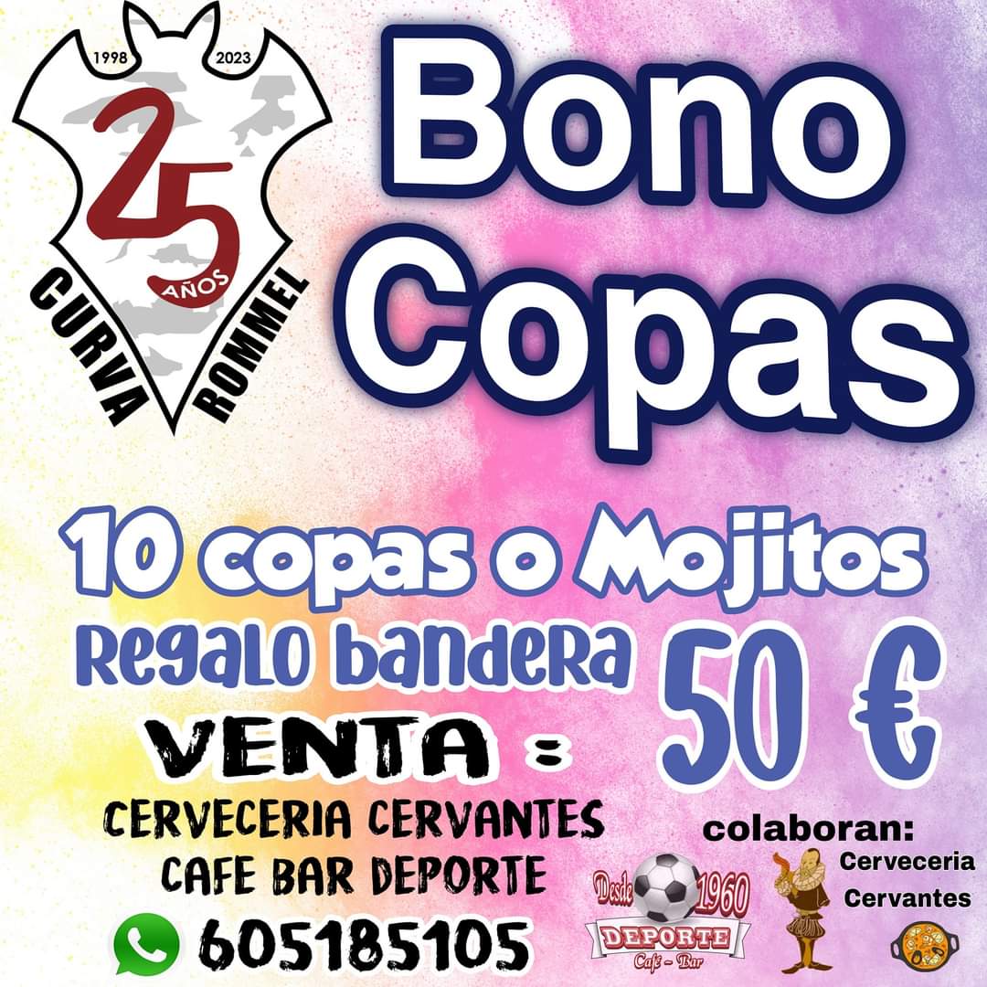 Este año empezamos a tope la Feria!!!! 🎡💃 Compra nuestro Bonocopas 🍹🍸y llevate de regalo 🎁 🎁 una bandera🏳🏴 de nuestra peña. Disfruta las mejores copas (Primeras marcas) y de nuestros mojitos caseros a un precio irresistible. Venta en Cerveceria cervantes y <a href="/bardeporte/">bardeporte</a>