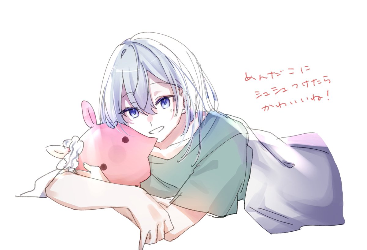 「蓮華くん(餅さん)にもらっためんだこたまにまくらにしているよという落書き 」|裏葉のイラスト