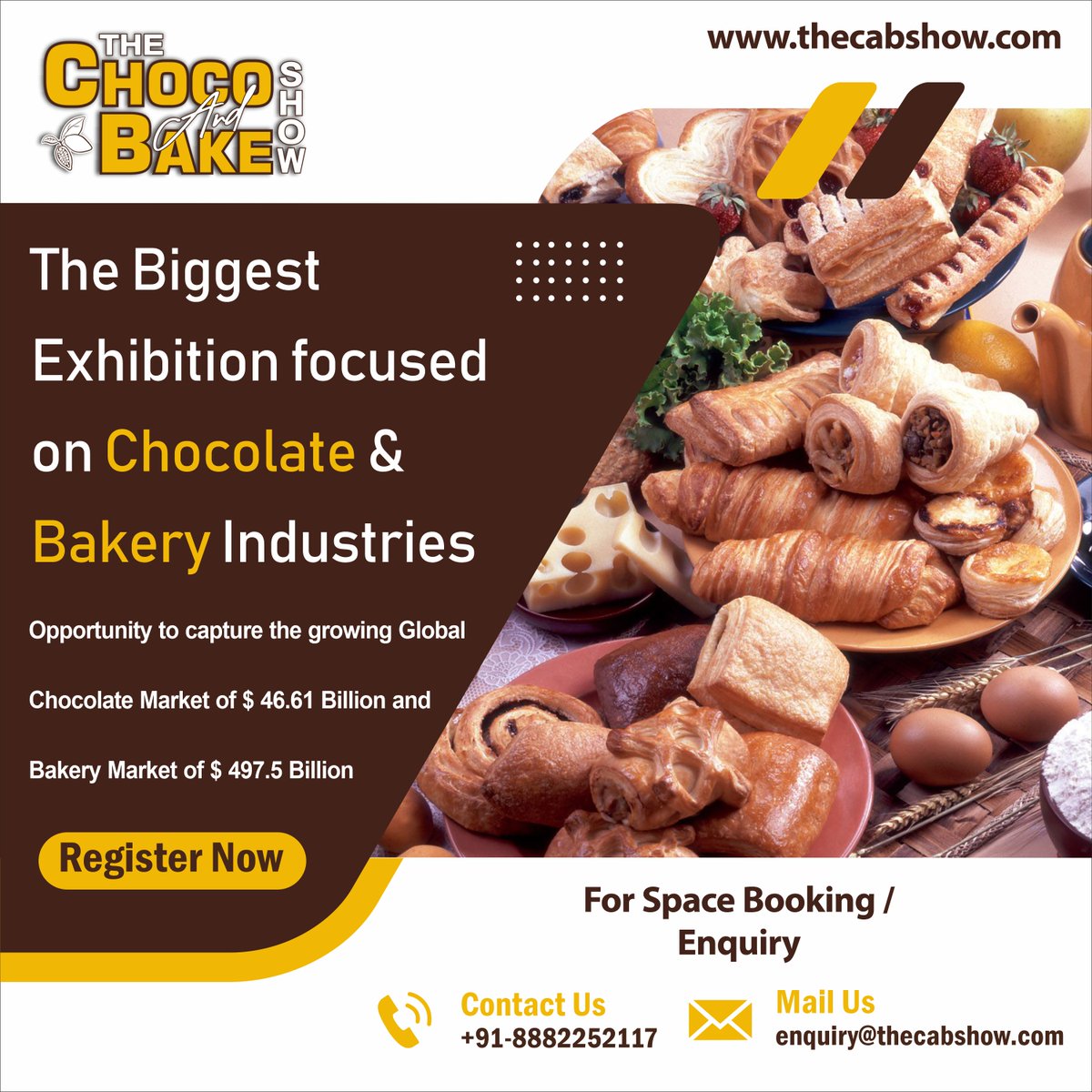 The Biggest Exhibition is upcoming.

#food #india #expo #rice #flourmill #machine #machinery #upcomingshow2023
#chocolatepackaging #bakeshoworganizer #catering #exhibition #thecabshow
#upcomingexhibition #packaging #flourbrands #expo #fortified #processing