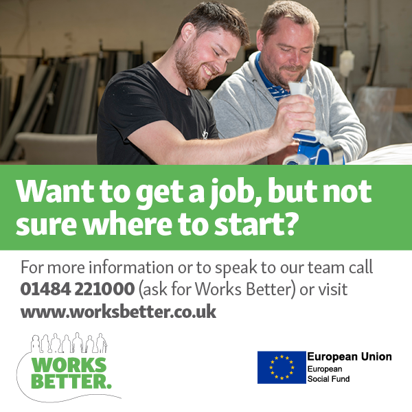 Trying to find a job can seem overwhelming, but our @WorksBetterESF team can support you every step of the way.

Contact us now on 01484 221000 (ask for Works Better) or visit worksbetter.co.ukto find out more

#kirklees #jobs #jobsearch #employmentsupport