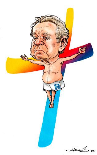 epigmenioibarra's tweet photo. “Sacrificio”
Cartón de @monerohernandez https://t.co/Pi311xsNPw