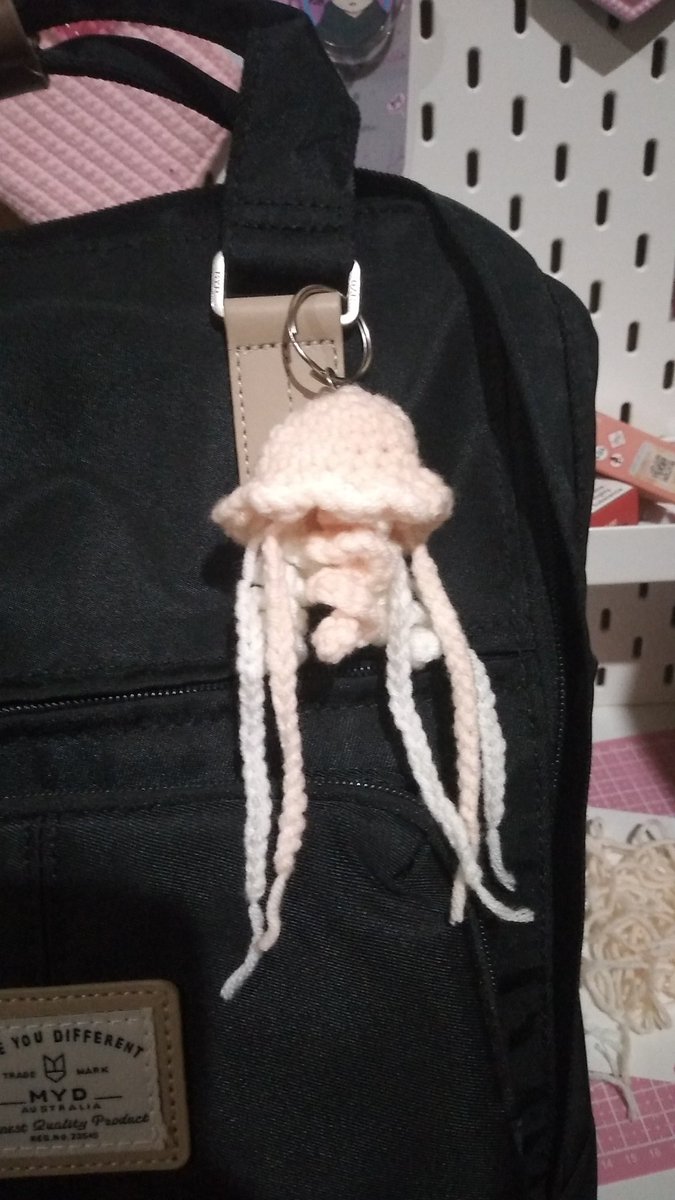 ⠀ ⠀⠀⠀    യ 🪼 ۫ ִ🫧˚𓇼  ֶָ֪🐚⠀⊹ ‧˚₊ ִ ⠀ ⠀ 
⠀ ⠀  made my own bag charm . . ‹𝟹