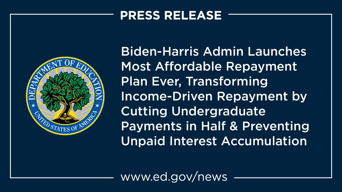 Today, the Biden-Harris Administration is launching the Saving on A Valuable Education (SAVE) plan – the most affordable repayment plan ever created. Here’s how this plan will save millions of student loan borrowers money on their monthly payments: [🧵 ⬇️]