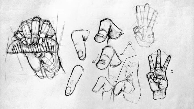 今まで手から逃げ続けてきた人生だったので、最高ハンドモデルを見ながら描いたとしてもそう簡単には描けないな……やはり練習……練習が何より大事…… 