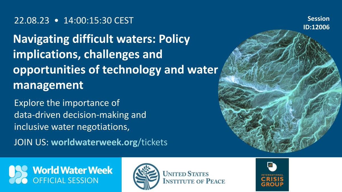 Today ☄️💧🌎: Join us at 14:00 (CEST) in C4 or online for the last session on Innovation and the Geopolitics of Water! #Wweek 

#wwwek <a href="/Ulkoministerio/">MFA Finland 🇫🇮</a> <a href="/CrisisGroup/">Crisis Group</a> <a href="/WMO/">World Meteorological Organization</a> <a href="/USIP/">U.S. Institute of Peace</a> <a href="/FinWaterDiplo/">Finnish Water Diplomacy</a> <a href="/anttirautavaara/">antti rautavaara</a> #finnishwaterway