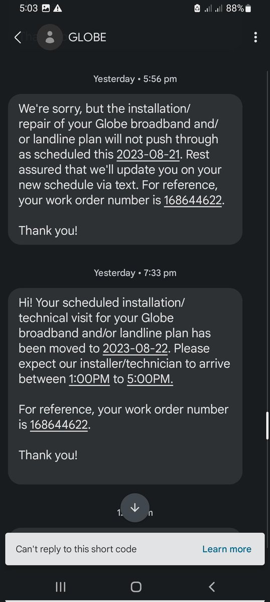 carims_'s tweet photo. @enjoyGLOBE Enjoy globe asan banda? mga ilang ganituhan po kayo, bago niyo ayusin? 3 days na antayan wala naman compesation sa ganito pero di pwede ma late pag sa bayaran! https://t.co/hEr3qc7OW4