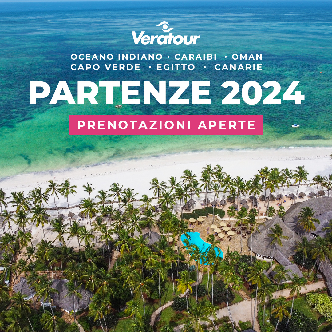 Veratour_Spa's tweet photo. Sono state ufficialmente aperte le prenotazioni per il 2024 dei pacchetti vacanza nei villaggi Veratour. I Veraclub in Egitto, Canarie, Oceano Indiano, Caraibi, Oman e Capo Verde possono essere ora prenotati nelle agenzie di viaggio o tramite il sito ufficiale. https://t.co/bgUigMPQhH
