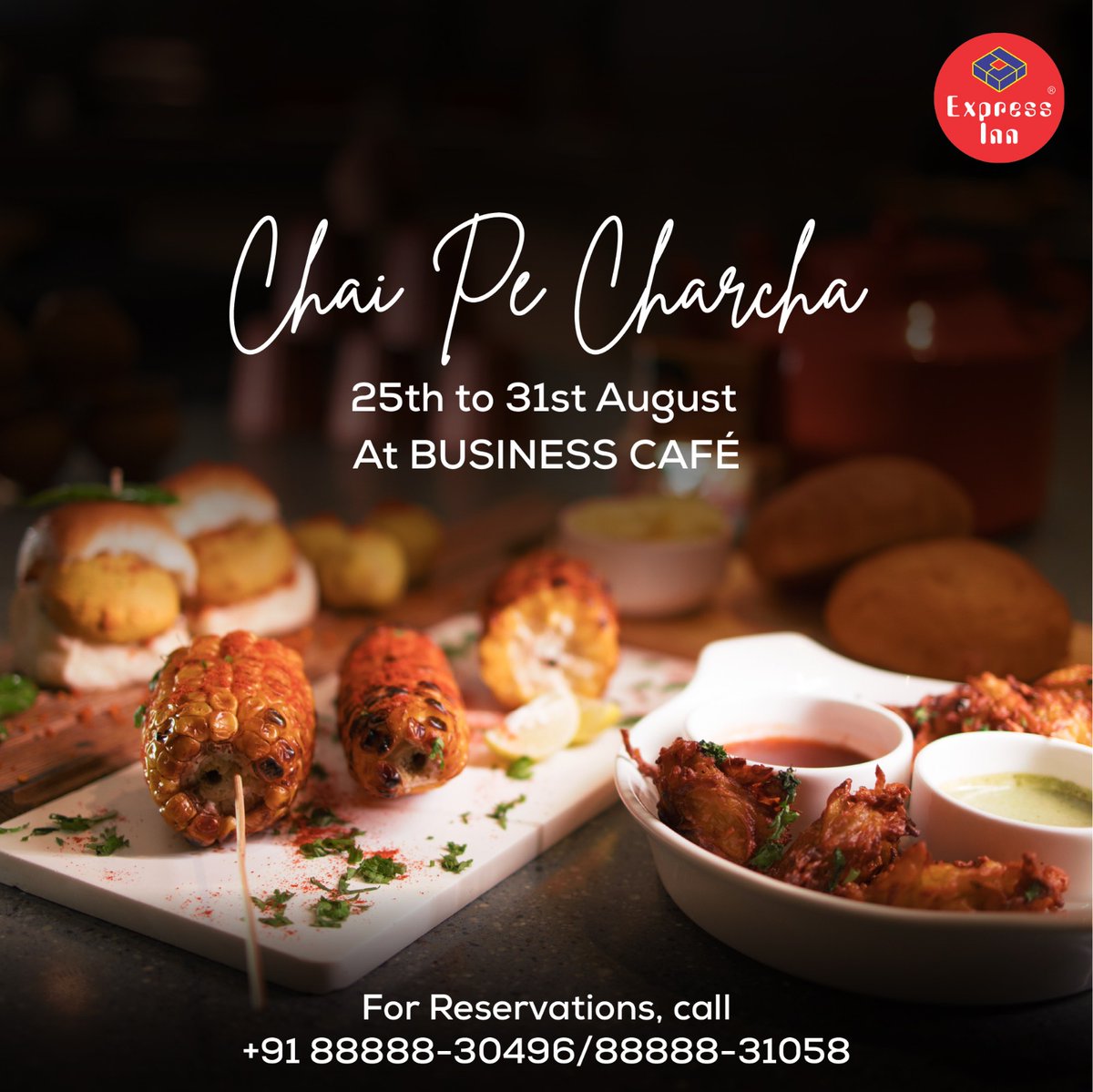 Embrace the monsoons with Chai PeCharcha - The Chai Pakoda Festival starting from 25th till 31st August. Witness this at The Business Café from 4 pm to 6:30 pm.
For table reservation - Call +91 88888-30496 / +91 88888- 31058
#expressinnnashik #chai #pakoda #rainyday #businesscafe