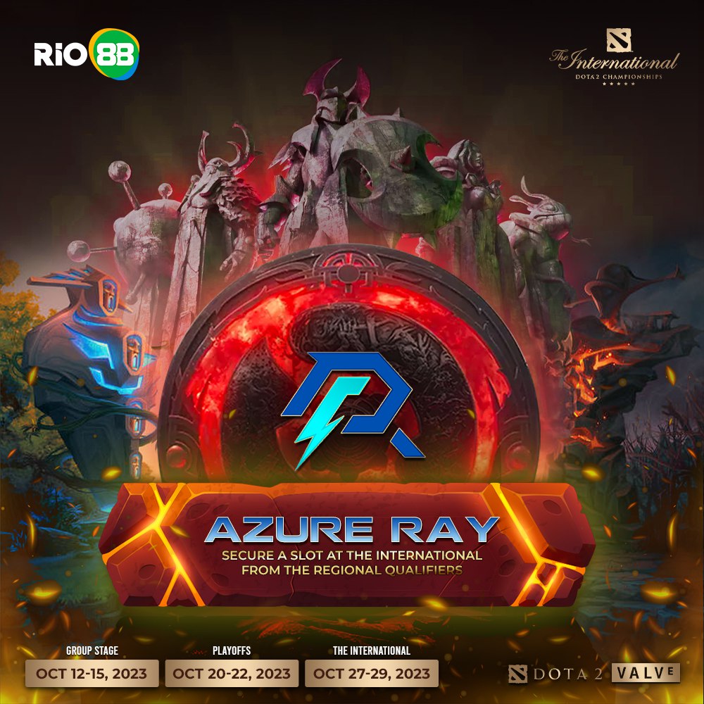 Rio88global's tweet image. 🏆 Exciting News from Dota 2! 🇨🇳 Team Azure Ray secures China's spot at #TI12, dominating the qualifiers with top-tier skill and teamwork. Get ready to watch them battle on the global stage! 🌟🎮 #Dota2 #AzureRay #ChinaQualifier
