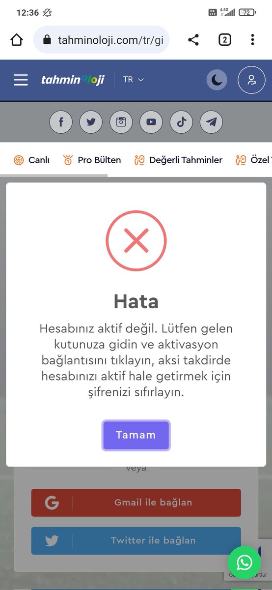 unejamshqiptar's tweet photo. @iddaakorner Geçen gün üye oldum bu şekilde hata veriyor https://t.co/a0HgNRU5xS