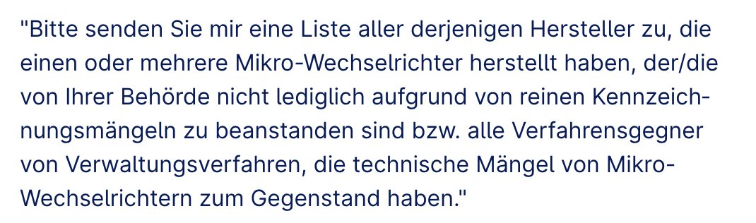 balkonsolar's tweet photo. Lieber @Klaus_Mueller, wenn die @bnetza etwa diese @fragdenstaat Anfrage beantworten würde: https://t.co/Tv6vj5FYqI - eine vollständige Liste aller Wechselrichter ohne #Relais, wäre schon gut.
#Relaisgate @AkkuDoktor @EigenEnergieNow @sfv_de https://t.co/YFeawsyr8y