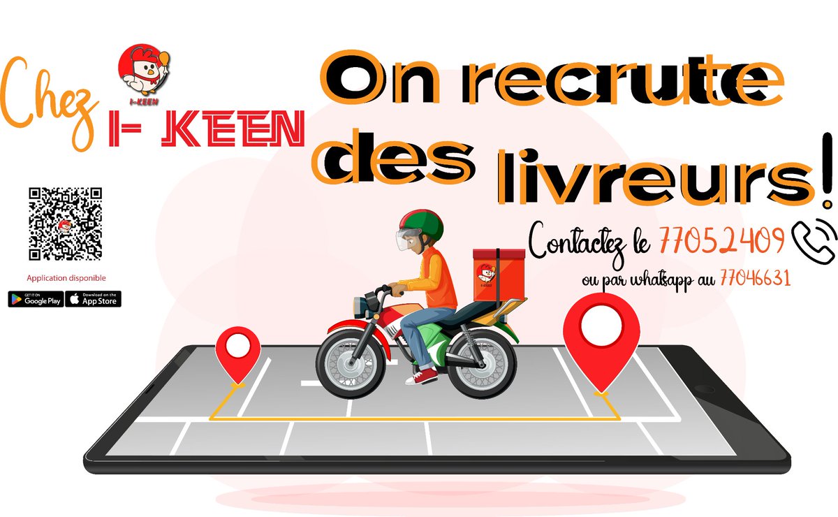 I-keen fait uniquement appel à des prestataires indépendants c'est à dire que le livreur doit être motorisé et de ce fait un entretien de 5min se fera après évaluation complet du dossier permettant ainsi d'évaluer la motivation du livreur
#djiboutiikeenlivraison 
<a href="/MouhiyadinAli/">𝗠𝗼𝘂𝗵𝘆𝗮𝗱𝗶𝗻𝗲 ᵃˡⁱ ᵈᵃʳᵃʳ 🇩🇯</a>