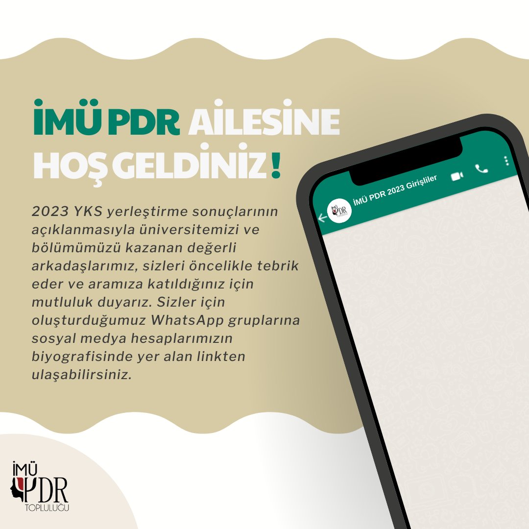 Bölümümüze 2023 yılında yerleşen arkadaşlarımız, hayallerinize bir adım daha yaklaştığınız için sizleri tebrik ediyoruz. Hepiniz aramıza tekrardan hoş geldiniz 🎉
Okul başlamadan önce sizler için oluşturduğumuz WhatsApp grubumuza Twitter profilimizdeki linkten ulaşabilirsiniz. ✨