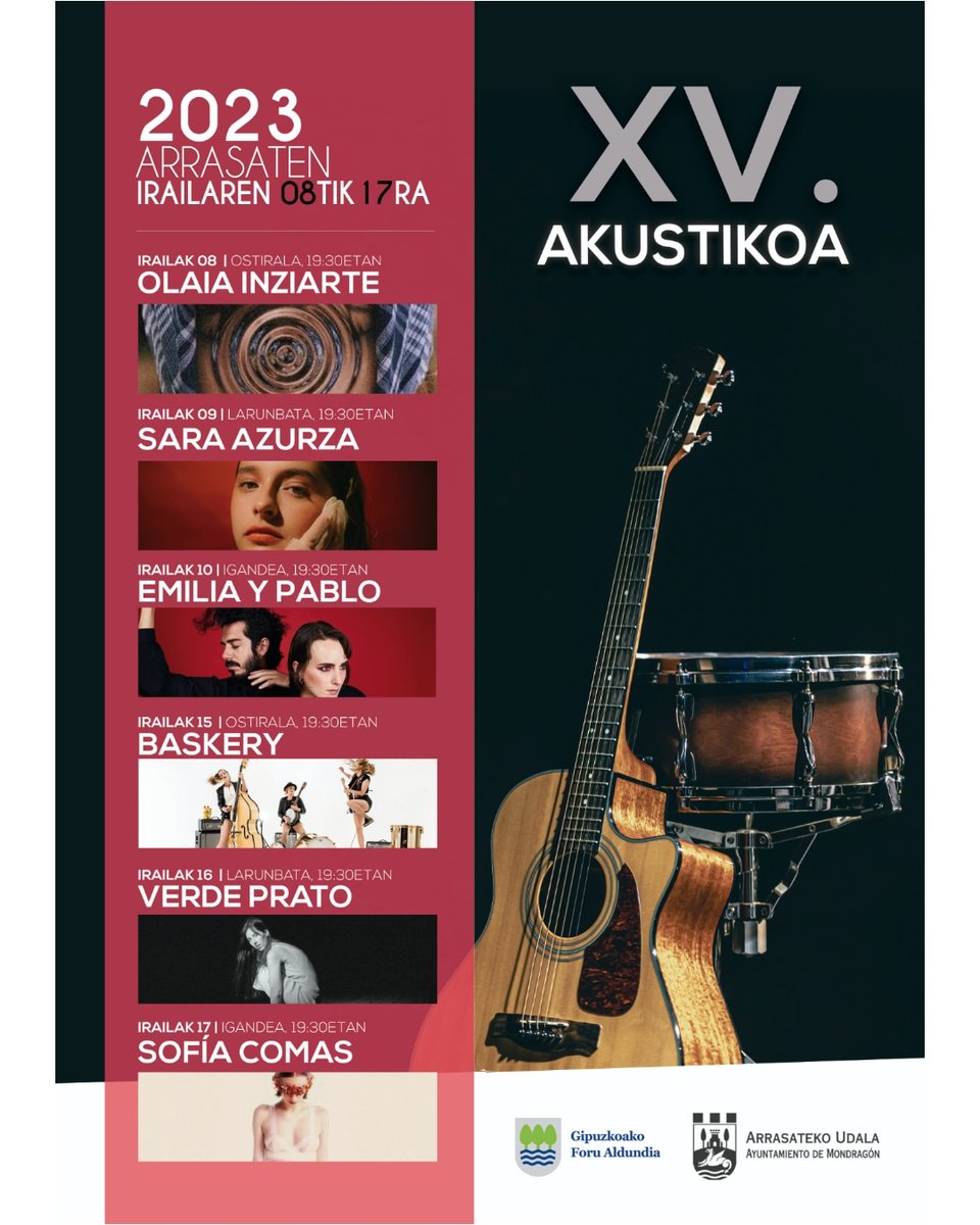 📢📢SARA AZURZA Arrasateko XV. Akustikoa -n ‼️

📅 Irailak 9

📍 Juan Arzamendi Musika Etxea Auditoriuma

⌚ 19:30

🎟️ Sarrerak 👉 5€ en arrasate.eus (irailetik aurrera)

<a href="/SaraAzurza/">Sara Azurza</a>
<a href="/ArrasatekoUdala/">Arrasateko Udala</a> 
<a href="/Gipuzkoa/">Gipuzkoa</a>