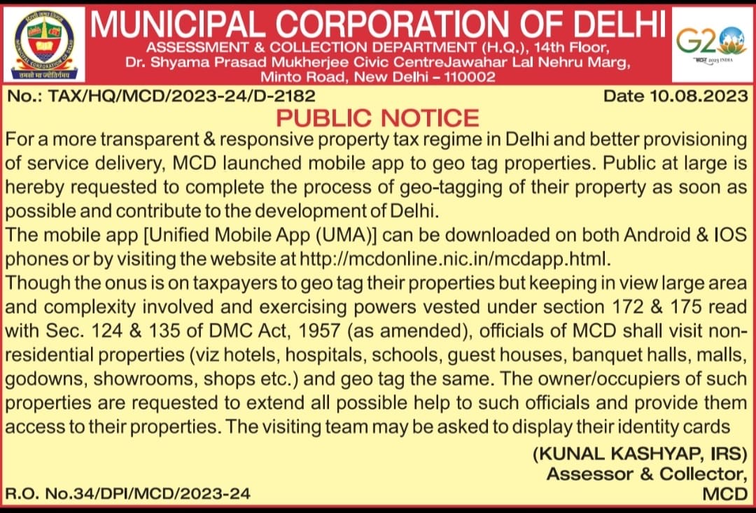 Property Tax Department, MCD tweet media