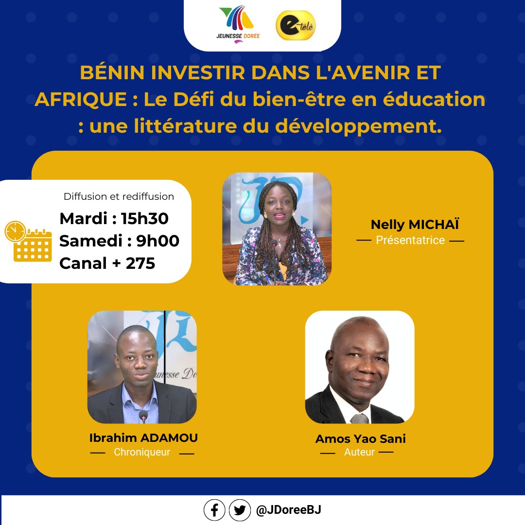 🟥 La route du développement passe par une éducation centrée sur l'être humain
Dans ses ouvrages, Amos Yao Sani partage ses réflexions sur cette préoccupation commune qu'est l'#éducation de qualité. Prenez le rendez vous pour 15h30mn sur <a href="/etelelive/">E-Télé Bénin</a>
#JDoreeBJ #education #wasexo