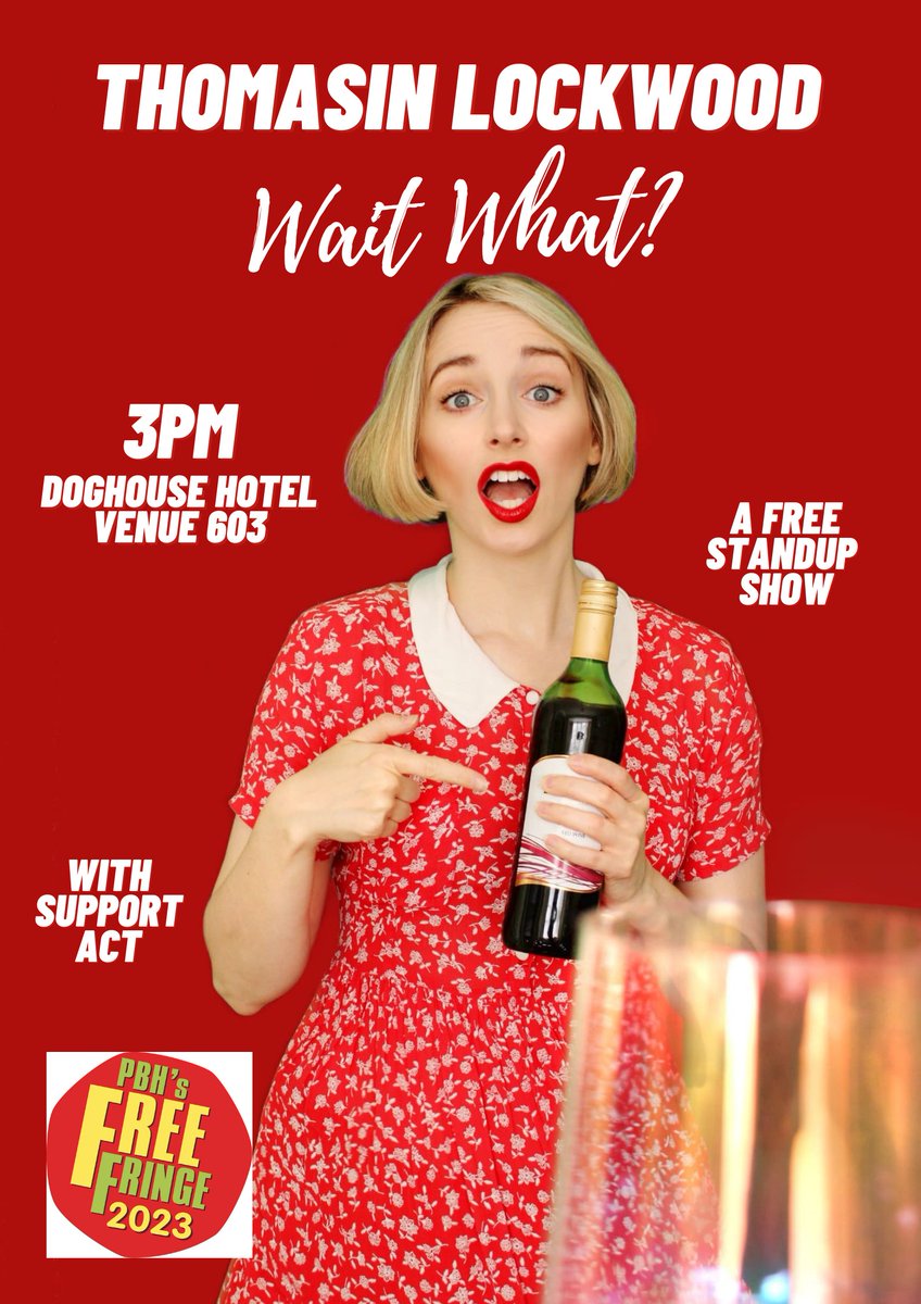 Logging back into this bizarre site to say I am 2 shows in on the Free Fringe and having a ball! Come see me! Just down New Street off Canon's Gait.
EXTRA SHOW 5 30PM TODAY