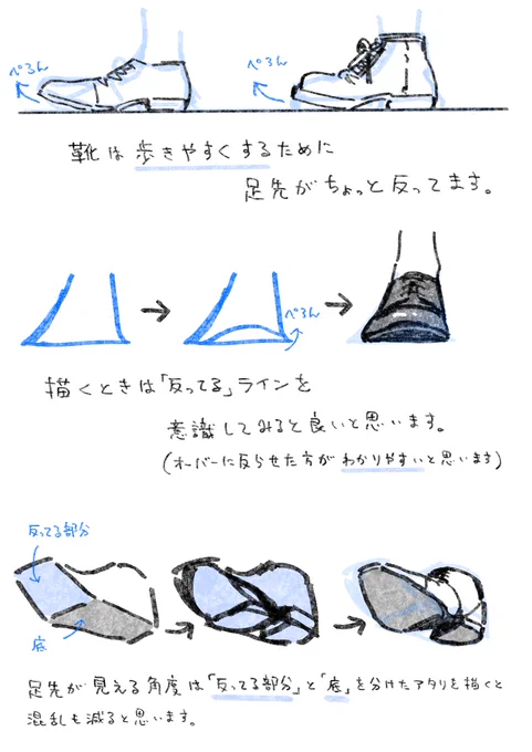 なるほど!が見つかるイラスト講座はこちらから▼▼▼今日のポストは靴描き方のメモ 