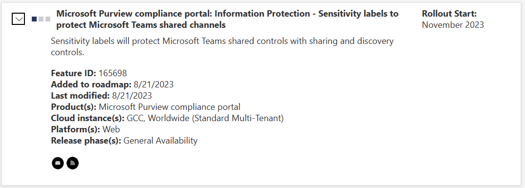 365Fanatic's tweet photo. Great to see that later this year we will be able to protect Shared Channels with sensitivity labels. Quite strange because it's currently a known limitation to share content with external accounts, this might be a sign that they will allow that in the future as well. https://t.co/DrciNIkWUq