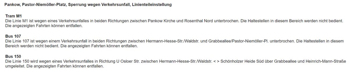 VIZ_Berlin's tweet photo. In #Pankow gibt es einen Unfall auf dem Pastor-Niemöller-Platz. Die BVG-Linien #M1_BVG, #107_BVG und #150_BVG sind unterbrochen bzw. werden umgeleitet. https://t.co/OVEtW49kMX