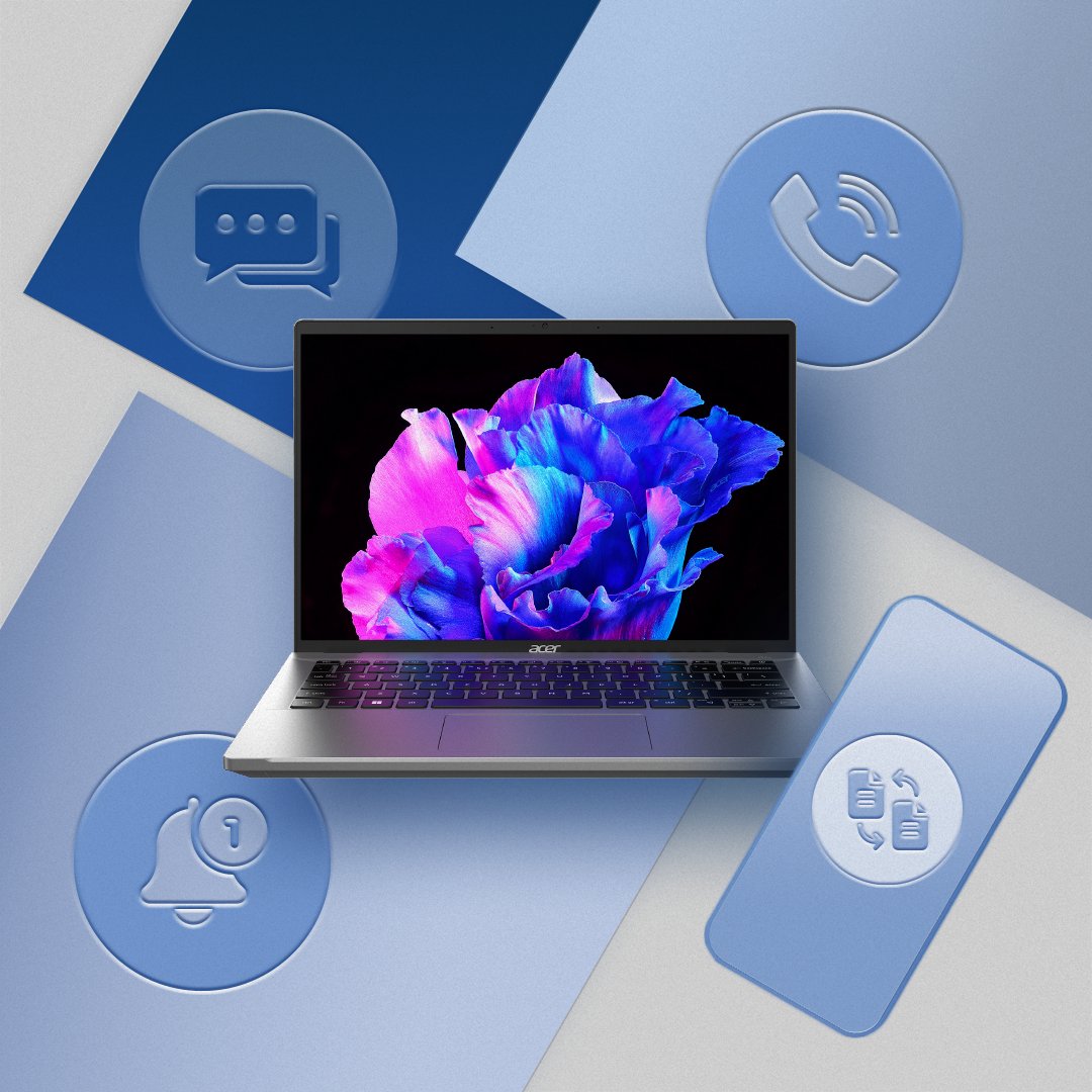 Breng het allemaal samen. Intel® Unison™, voorgeïnstalleerd op de Swift Go 16.
Lees meer over Swift Go 16 via: acer.link/3OIZeWI
