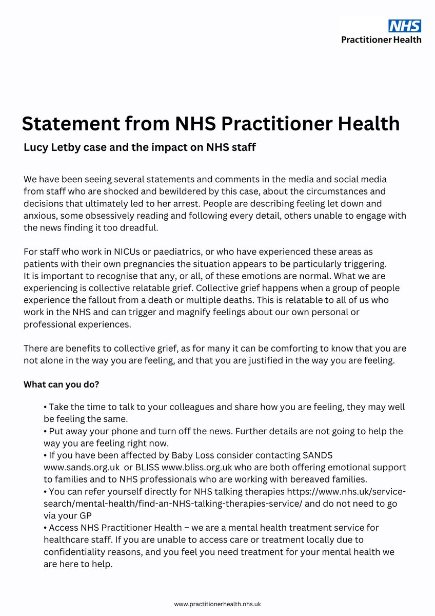 ⚠️TRIGGER WARNING

As we all deal with the difficult news currently in the media, please read our statement in support of all health and care professionals during this time.