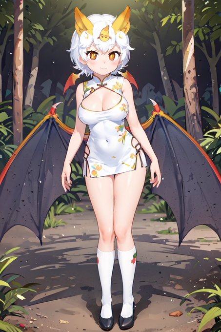 AI描きプログラムでシロヘラコウモリのチャイナドレス姿を作ってみました#けものフレンズ #AIイラスト #AIart 