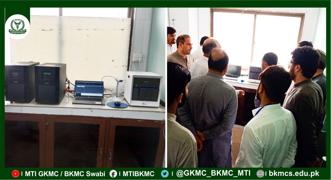 T.B. Diagnostic Center Established at BKMC

Another facility has been started at BKMC-MTI, Swabi. As part of the #NTCP, all necessary T.B. tests will now be performed within the hospital and medicines will also be provided on-site.
necessary equipment handed over to BKMC-MTI