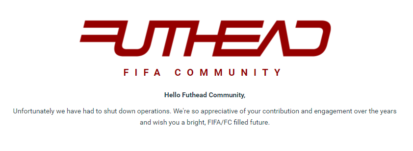 NepentheZ's tweet photo. What a sad day. FUTHead was the absolute pioneer in FUT/FIFA related websites and paved the way for a lot of the cool things other sites offer today. Sorry to see them end. #FIFA #FUT https://t.co/mEYWJ9Ginb