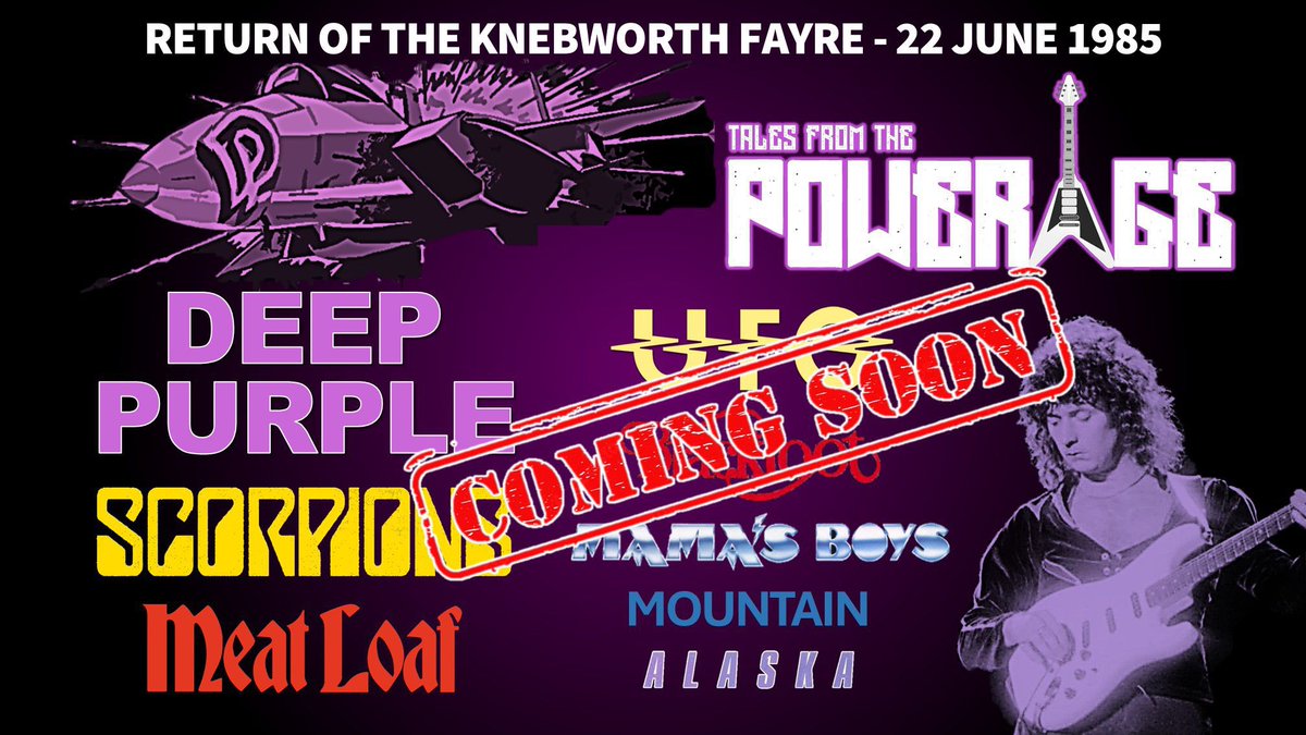 🚨Knebworth 85’🚨Out this Thursday - give it a watch !! The boys look back at the Knebworth Fayre …. @_DeepPurple @leonski700 @TheDuckLR @RogerMaybank @RockTheseTweets @GiGi_UFO @scorpions @LordSpeckledJim @Jamoufc @thrashbeard