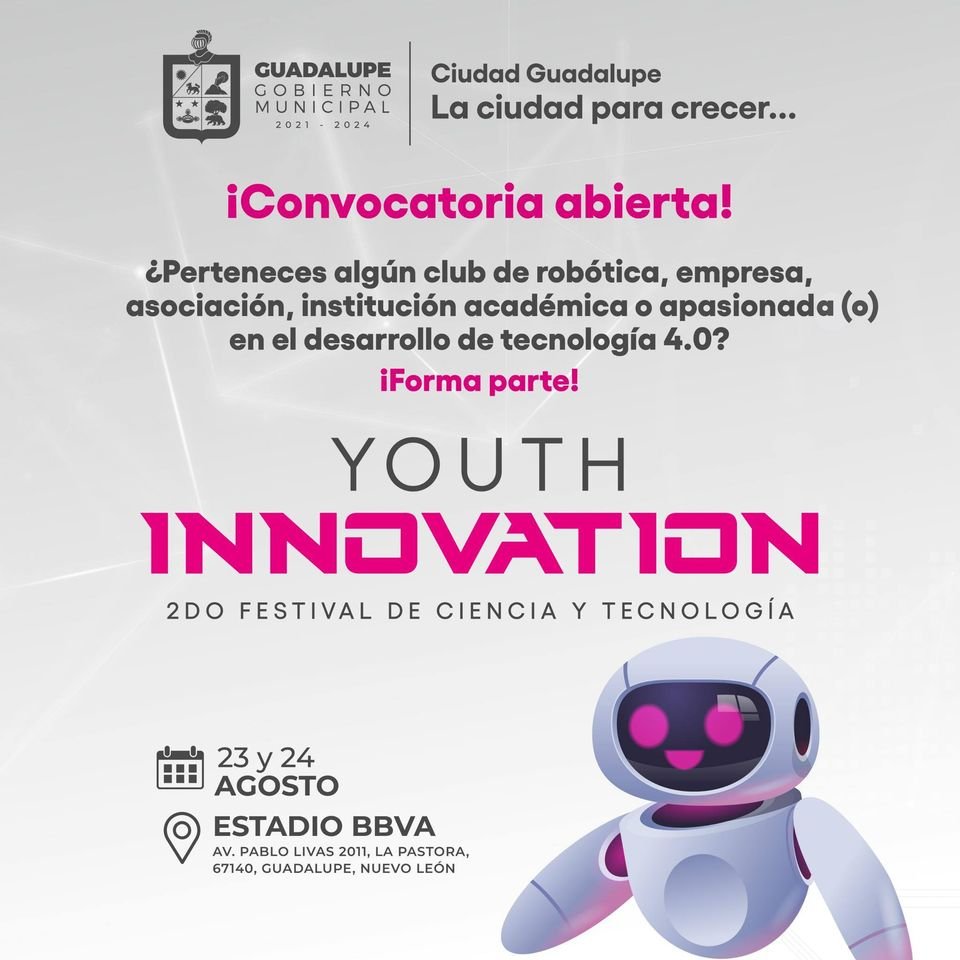 juxtmx's tweet photo. 📷 | 2da Edición YOUTH INNOVATION
¡Vive esta gran experiencia por 2da vez el Festival de Ciencia y Tecnología en Ciudad Guadalupe !
📷 Miércoles 23 y Jueves 24 de agosto
📷 10:00 a 16:00 hrs.
📷Estadio BBVA
#YouthInnovation #EstoEsJUXT https://t.co/oTu9TirkaG