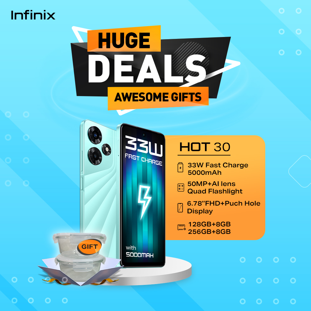 InfinixGhana's tweet image. Ready to level up? This is the perfect time to 🤩  Get the Hot 30 and Hot 30PLAY at authorized retailers from now onwards and receive an awesome free gift 🎁 Be quick, this offer won't last long! Grab yours NOW! #HugeDealsAwesomeGifts #33WFastCharge #AugustPromo