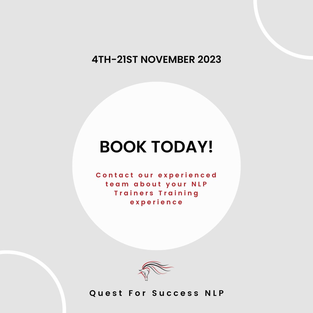 With our NLP #TrainersTraining, you can expand your #salespipeline and product range, with less effort than you are putting in now. Plus, you can start training others in your own #NLPTraining institute right away. 
 
Book now! buff.ly/45omkcy

#nlptrainer #nlptraining