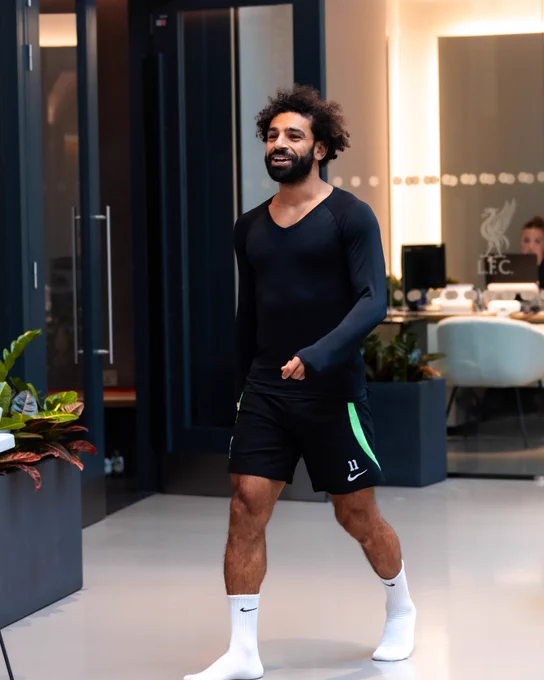 Mo Salah at the AXA Training Centre.