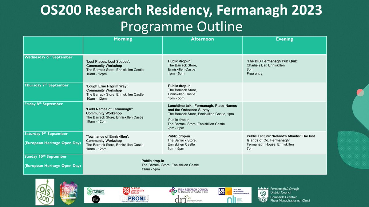 ECMFCM's tweet photo. We're delighted to announce that OS200 is coming to Enniskillen Castle for a week long residency as part of #EHOD2023, running from Wed 6 - Sun 10 Sep
They have lots of FREE events planned. Check them out at this link, or in the individual tweets below
https://t.co/xfcB5QWrVM https://t.co/8sxkWrRKBi