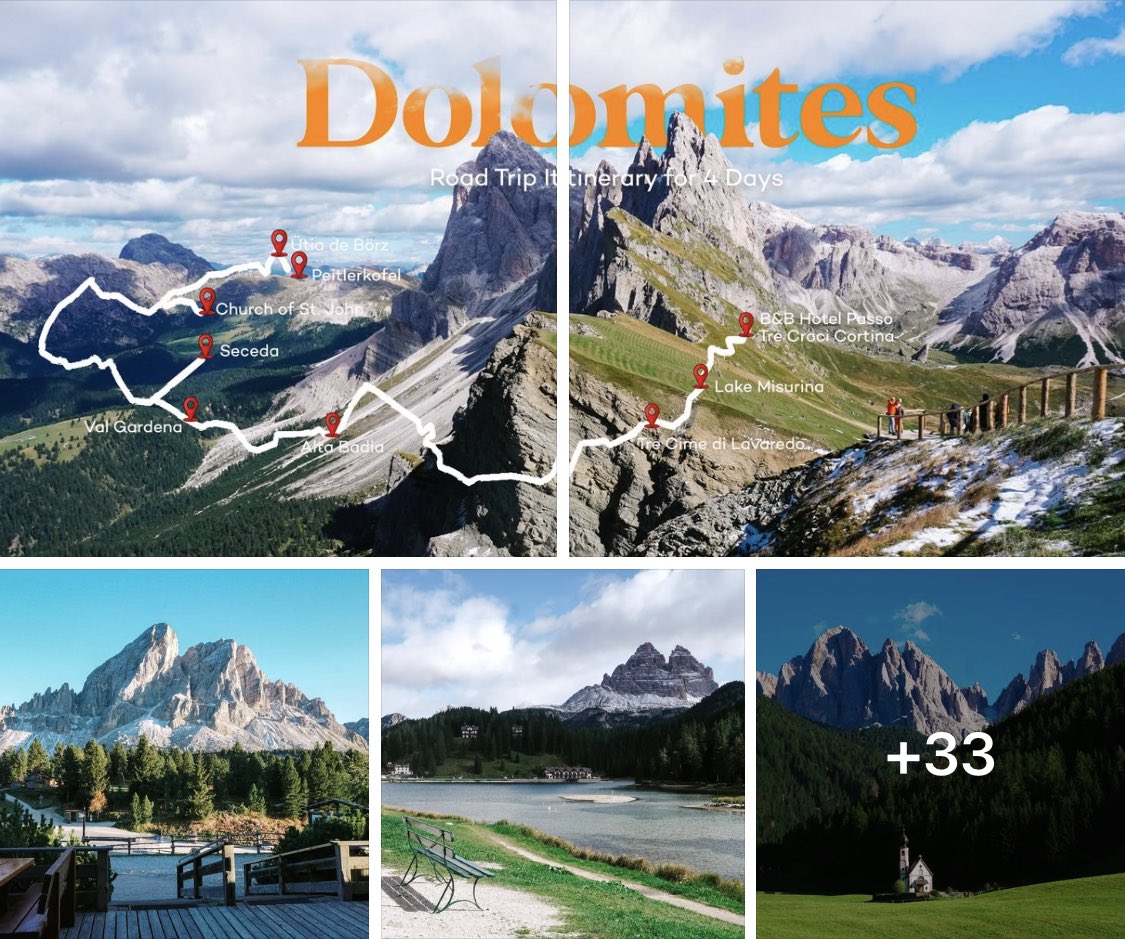 go_graph's tweet image. 🇮🇹 พาขับรถเที่ยว  Dolomites 2 วันเต็ม (4วัน 3 คืน) **ถ้ามีเวลา ควรอยู่อย่างน้อย 3-4 คืน

พาชม 6 จุดเที่ยวไม่ควรพลาด วิวสวยอลัง ขับรถเพลิน ได้รูปเพียบ แน่นอน 🧵
#travelitaly #dolomites