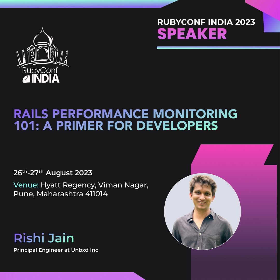 rubyconfindia's tweet image. We are excited to announce @jainrishi15 as our speaker for #RubyConfIndia2023

Rishi is a skilled professional, specializing in Rails upgrades, performance tuning, and impactful open-source contributions

Visit: rubyconf.in

#rubyconfindia #rci #rubconf