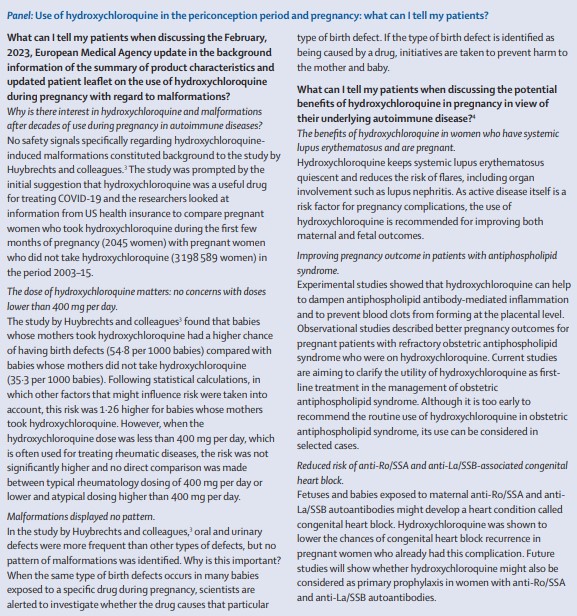 NEW—International experts express their united concerns about the European Medicines Agency's recommendation to update the summary of product characteristics and the patient information leaflet for the use of #hydroxychloroquine in #pregnancy thelancet.com/journals/lanrh…… @EMA_News