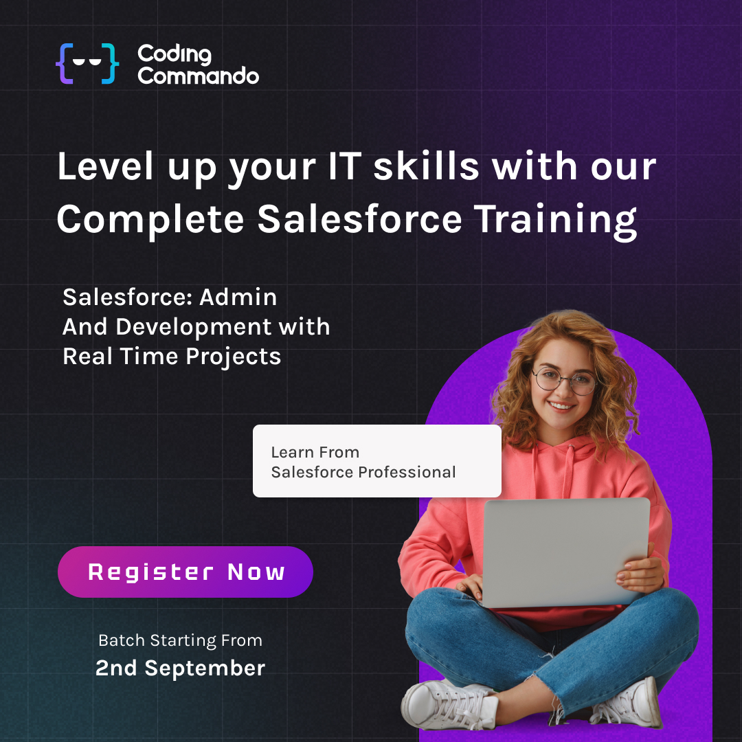 Coding_Commando's tweet photo. Dive into the dynamic world of Salesforce and supercharge your career prospects with Coding Commando's Mastery Courses!
If you're passionate about forging a rewarding path in Salesforce, or lightning web development, then join our courses.
#codingcommando #salesforce https://t.co/bh3wcwcvPe