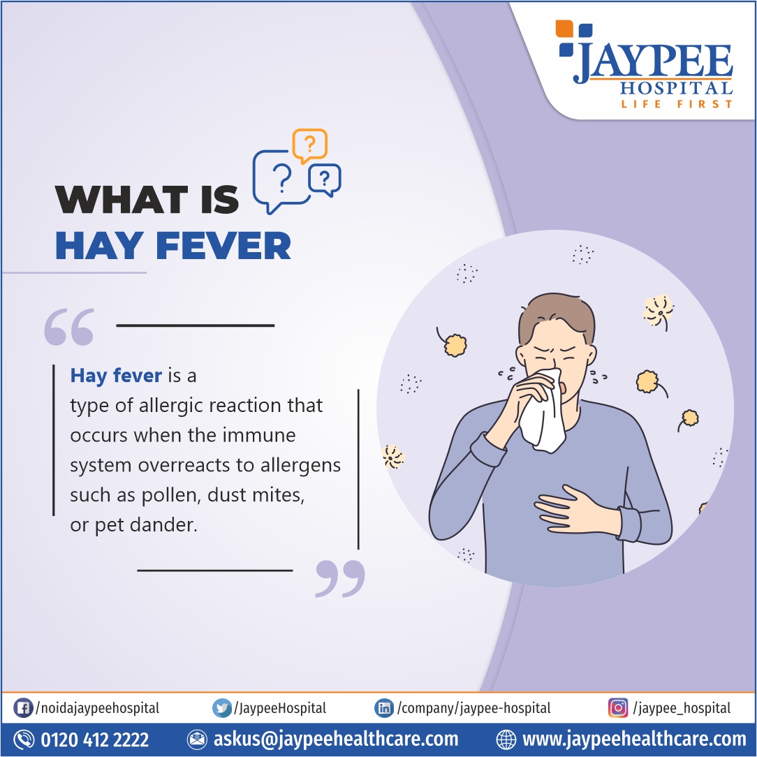 Hay fever causes inflammation in the nose, eyes & throat and can lead to symptoms such as sneezing, runny or stuffy nose, itchy or watery eyes, and postnasal drip. #hayfever #allergicreaction #hayfeverawareness #jaypeehospitalnoida