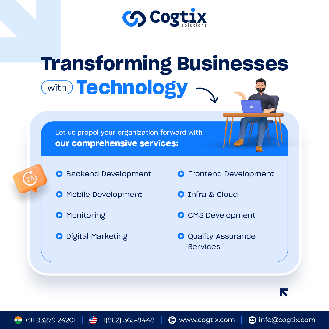 cogtix's tweet photo. ๐๐ฅ๐๐ฏ๐๐ญ๐ข๐ง๐ ๐๐ฎ๐ฌ๐ข๐ง๐๐ฌ๐ฌ๐๐ฌ ๐๐ก๐ซ๐จ๐ฎ๐ ๐ก ๐๐๐๐ก ๐๐ง๐ง๐จ๐ฏ๐๐ญ๐ข๐จ๐ง!
We don't just stop at code โ We master Software, CMS Development, Infrastructure & Cloud, CMS, Digital Marketing, and QA Services.
Our Website > https://t.co/n6737GvRmh
#Development #Cogtix https://t.co/M9QXOFae3d