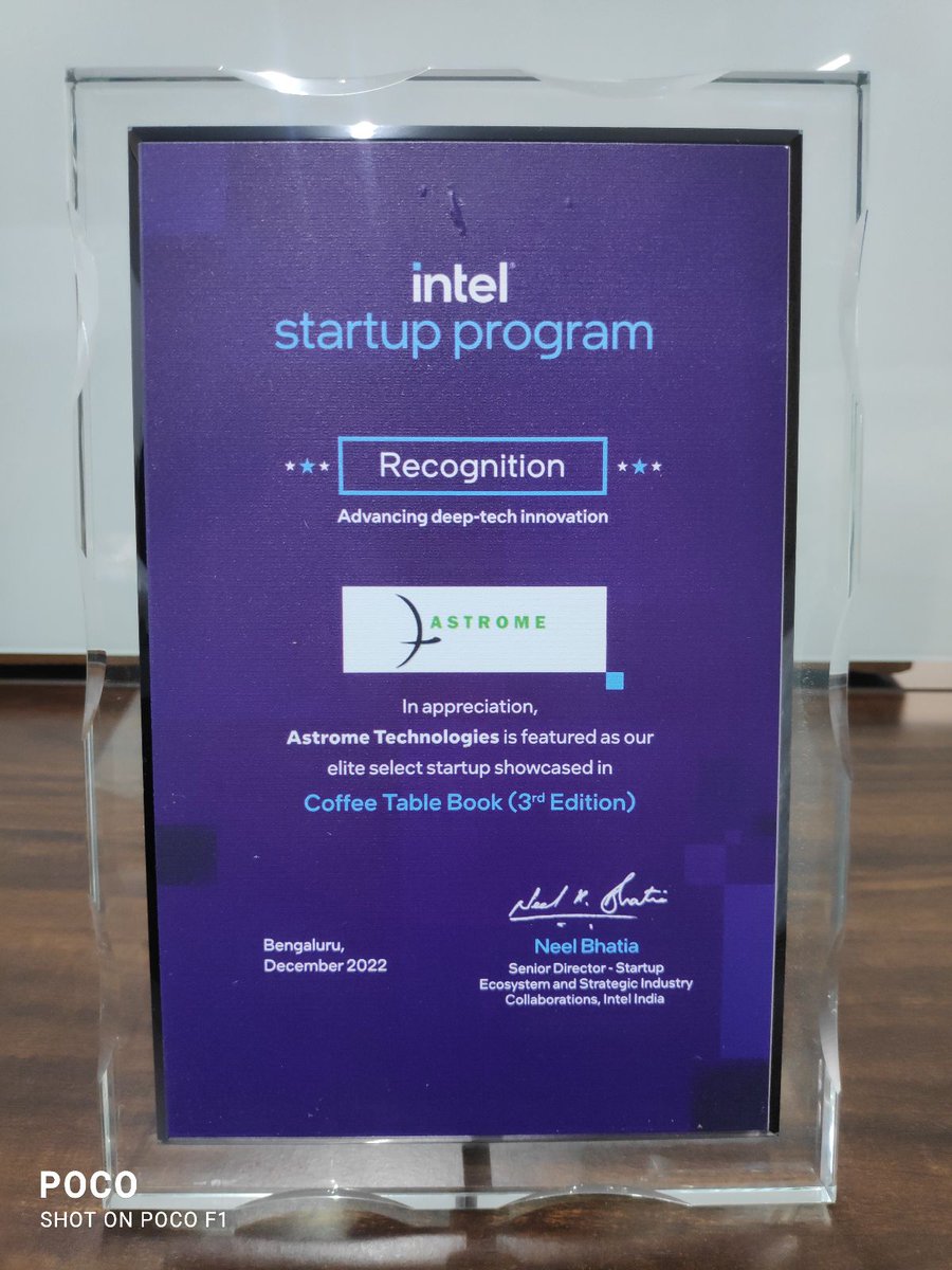 Astrome is honored to be featured in the Intel Startup Program's coffee table book, showcasing innovative ventures like ours.
Check out our feature here:
…tel-coffeetable23-ebook.storyproc.com
#DeepTech #IntelIndia #IntelStartupProgram #Innovation #Startups