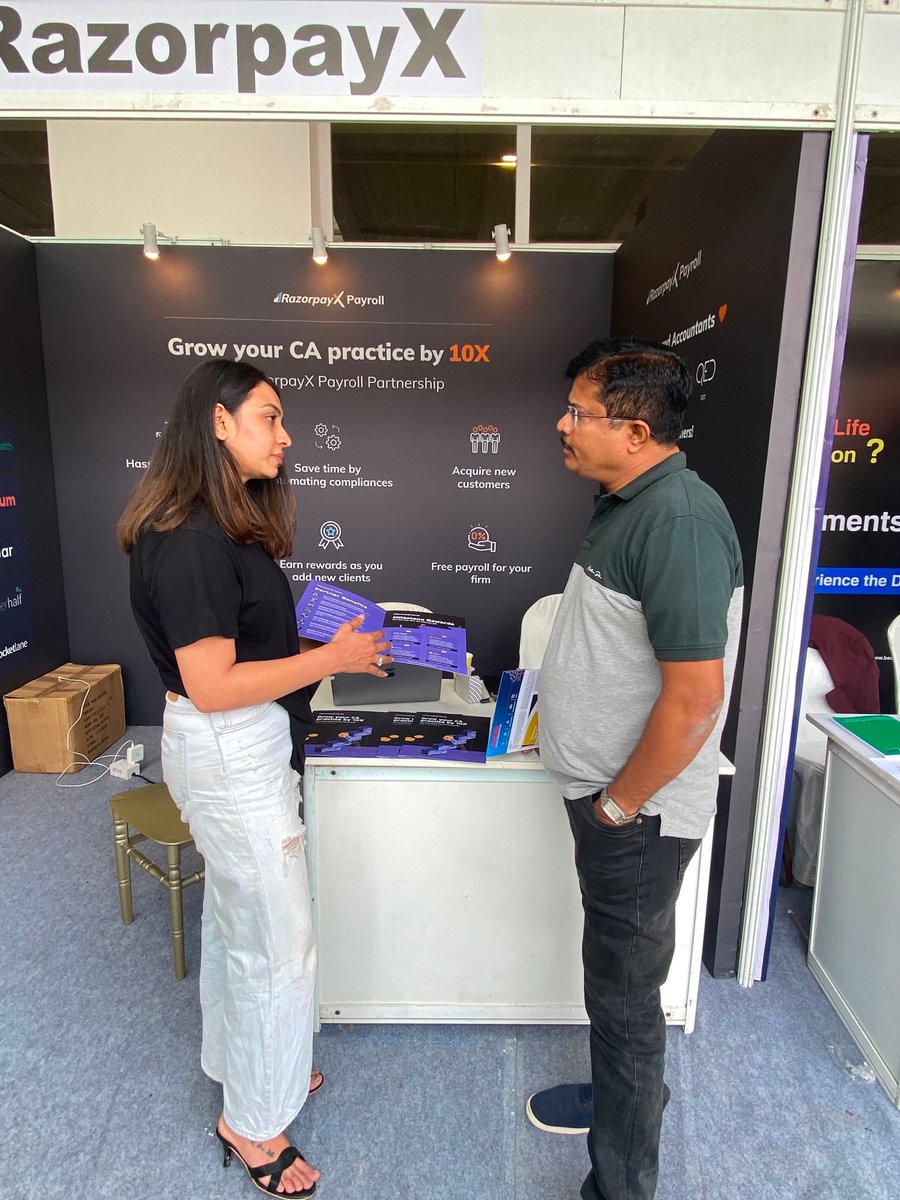 RazorpayX's tweet photo. 12th Karnataka Chartered Accountant Conference-that's where we were last week in Bangalore! 👀

It was a delight to engage with over 1000+ Chartered Accountants & pick their brains on the future of CA practice. Here's a glimpse of the event  📷

P.S. Check out our CA partner program if you're looking to grow your practice from x to 10x 👉🏻 https://t.co/SrcT2Jm5ke