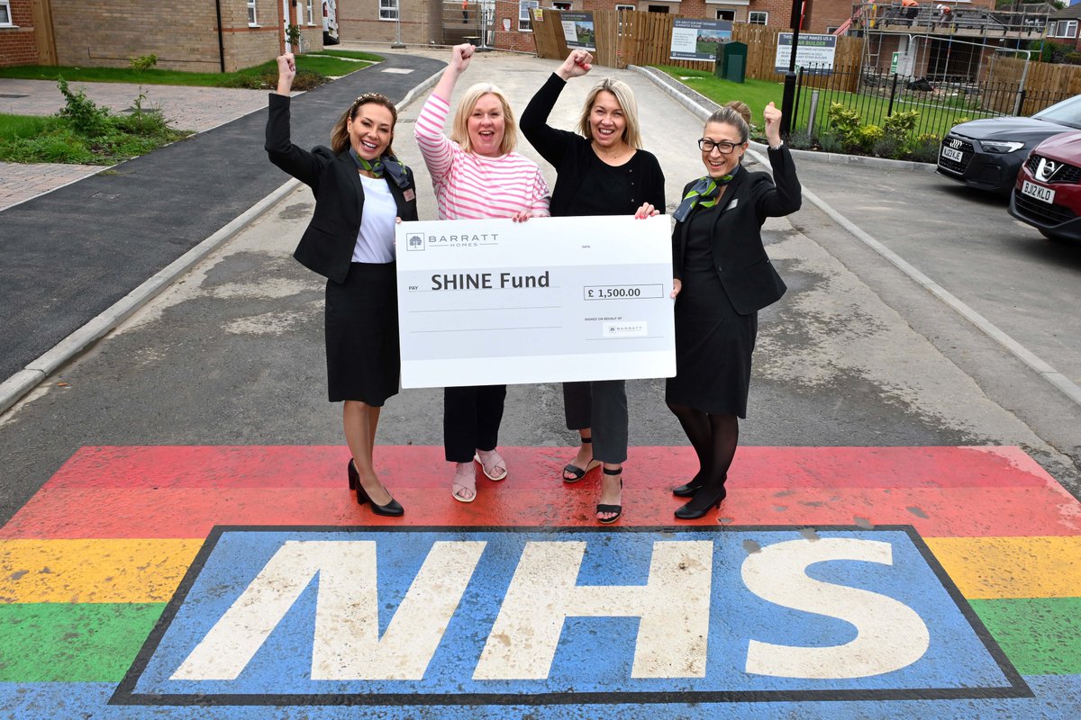 CNTWNHS's tweet image. Local housebuilder, Barratt Developments North East has donated an amazing £1,500 to the Trust's SHINE Fund as part of the NHS 75th Anniversary this year @Barrattplc
