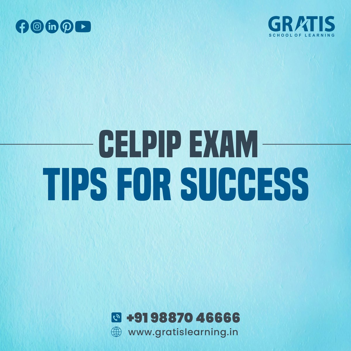 GratisLearning's tweet photo. Elevate Your Results: Elevate your chances of success by implementing these invaluable #tips and #techniques.
🌐https://t.co/1G7pyeht3e
☎️9887046666
#CELPIPExamTips #ExamTips #Tip #CELPIP #Exam #CELPIPExam #SpeakingSkills #WritingTasks #Reading #Listening #Speaking #Writing https://t.co/aCLhMGJ33C