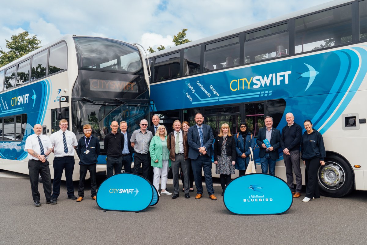 MidBluebird's tweet photo. Our #CitySwift launch event took place at the Battle of Bannockburn Visitor Centre on 16 August, with colleagues from local authorities, politicians and other partners in attendance.

A successful day previewing the new buses and discussing future plans for the business 👍 https://t.co/HFrkVcBQFu