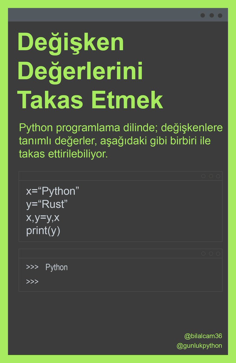gunlukpython's tweet image. #Python #pythonprogramming #programming #kodlama #yazilim